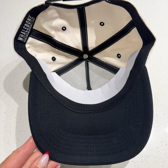 Whalebone Round House Hat Black and Cream Snapback Hat with Logo - Picture 2 of 5